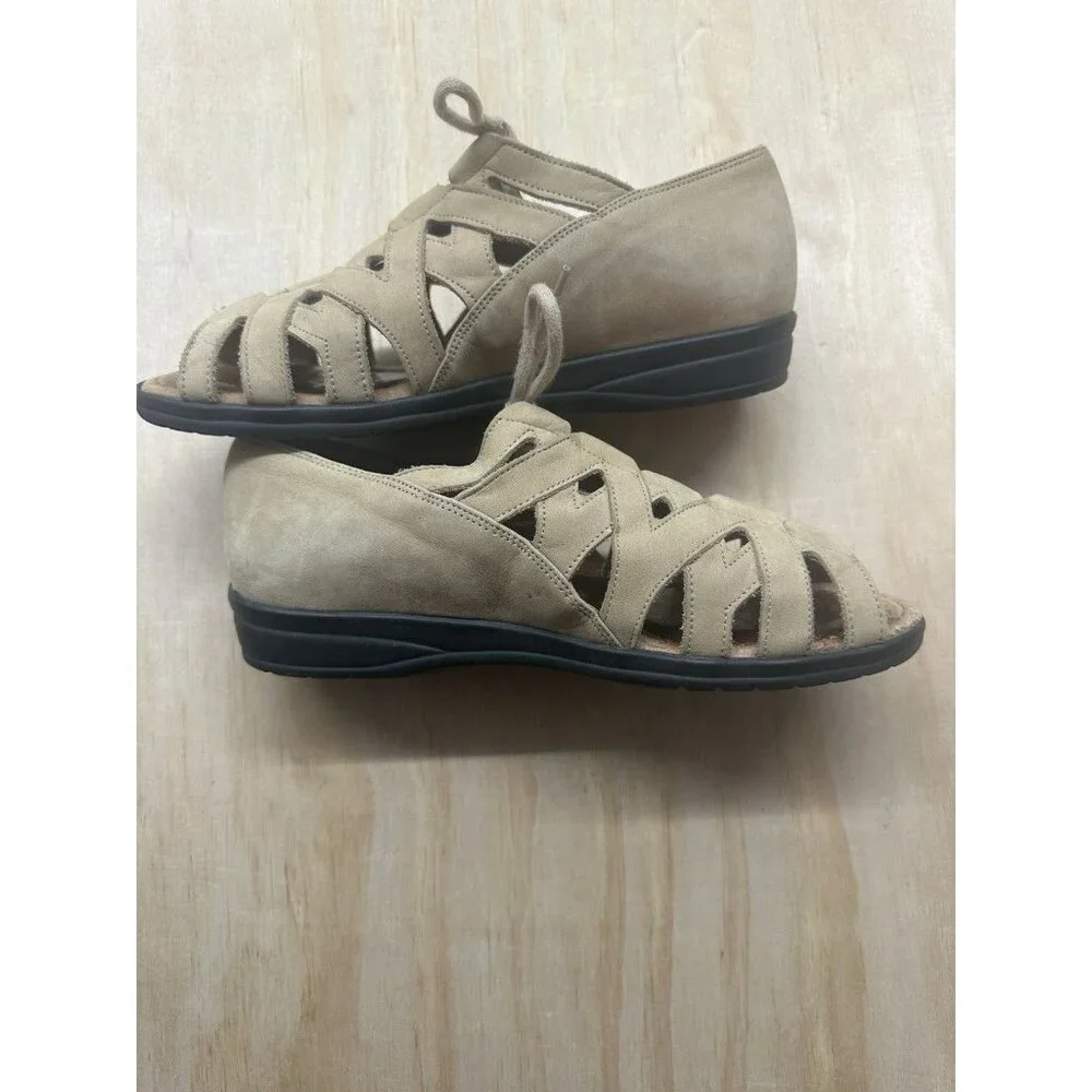 BEAUTIFEEL WOMENS PAYTON COMFY DRESSY SANDAL Size 37 / 6.5 Heel‎ Riso Suede